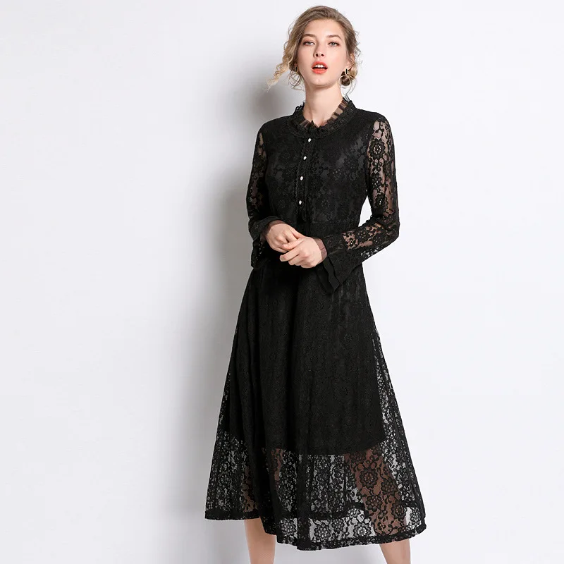 flare gown with collar