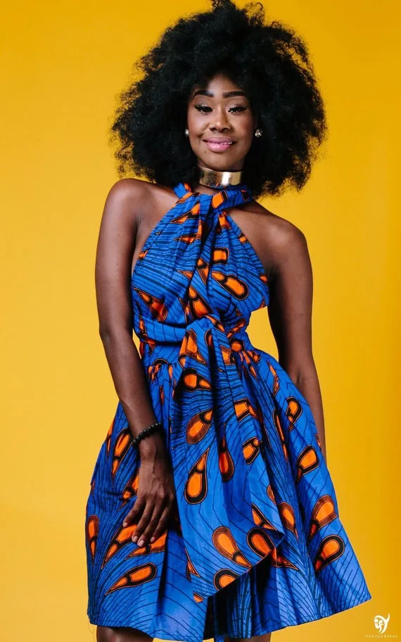 Африканские платья для женщин Дашики Павлин Цифровая печать сексуальные многофункциональные платья
