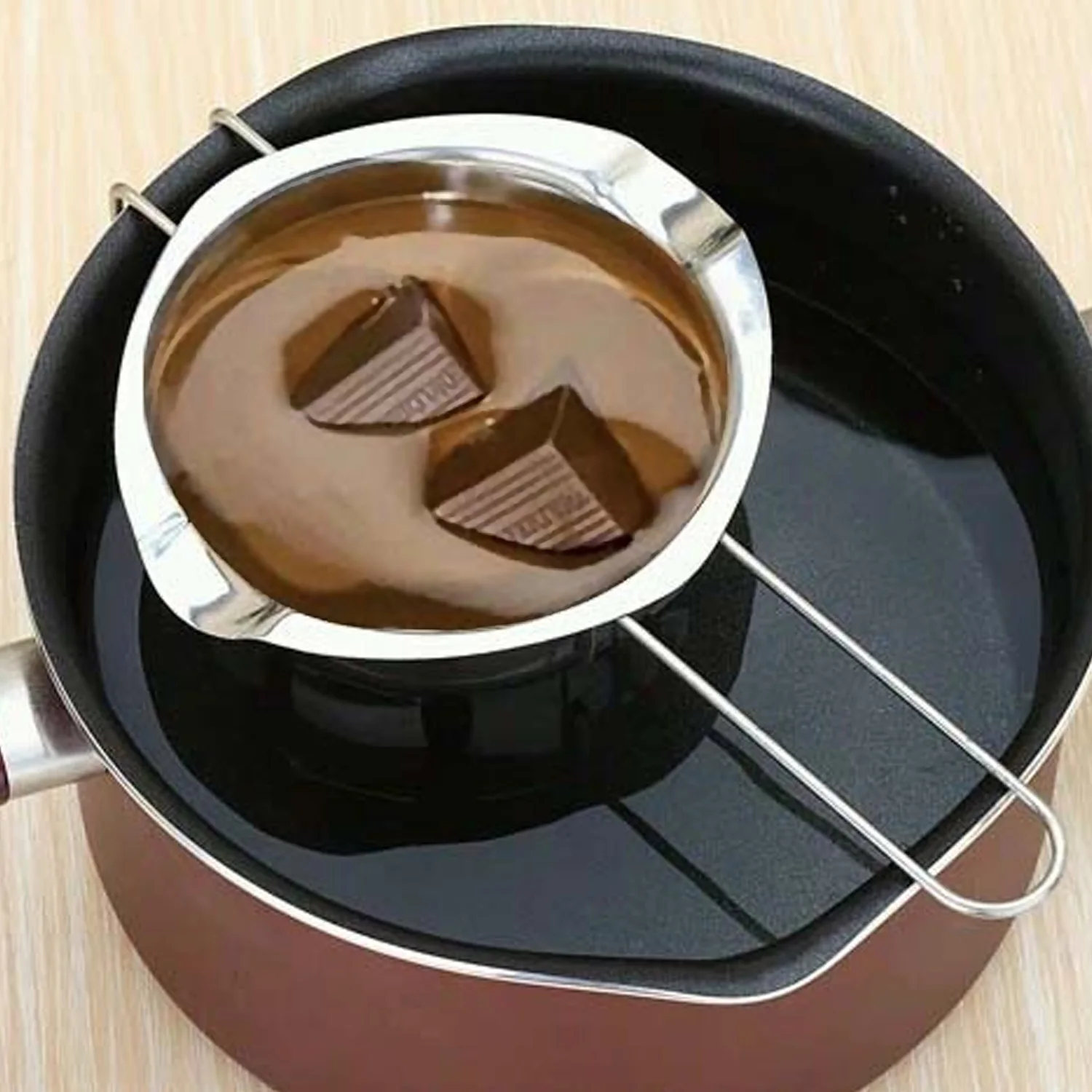 

Behogar Stainless Steel Universal Double Boiler Melting Pot for Milk utter Chocolate Cheese Caramel Baking Cooking Tools