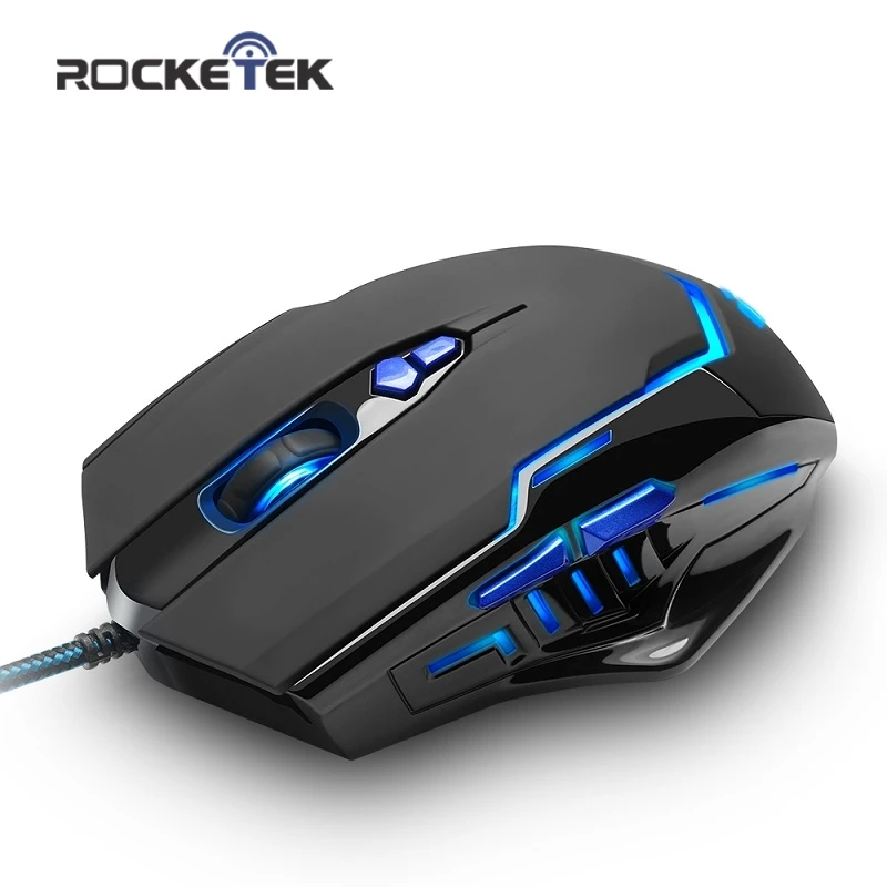 Игровая usb мышь Rocketek 3200 DPI 7 кнопок эргономичный дизайн аксессуары для настольного