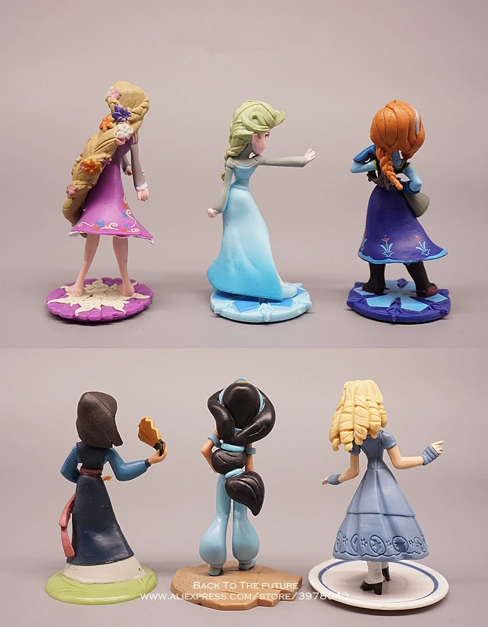 Disney Frozen Elsa Anna Jasmineprincess 9cm 6pcs/set Action Figure Anime Decoration Collection Figurine Toy model for children Disney Frozen Elsa Anna Jasmineprincess 9cm 6pcs/set Action Figure Anime Decoration Collection Figurine Toy model for children
