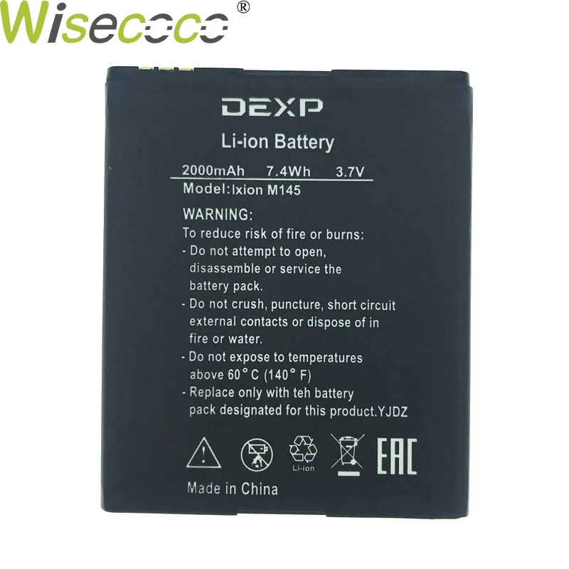 WISECOCO новый оригинальный аккумулятор 2000 мАч для DEXP Ixion M145 замена смартфона высокое