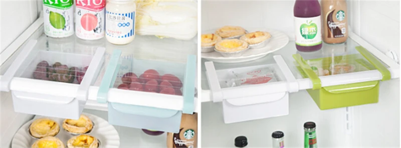 4 Color Eco-Friendly Multifunction Kitchen Storage Rack Fridge Freezer Shelf Holder Pull-out Drawer Organiser Space saver