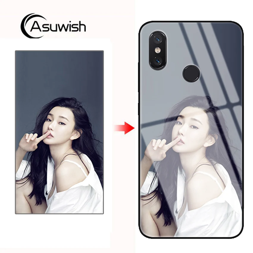 Customized DIY Tempered Glass Phone Case For Xiaomi Redmi S2 XiaomiS2 RedmiS2 Global Version Cover Personalised Logo Pattern |