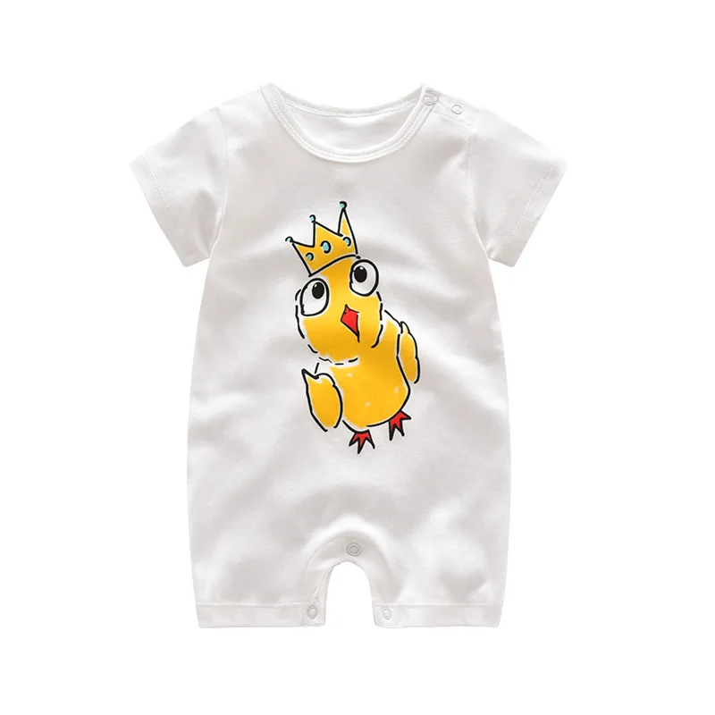 Модный летний детский комбинезон с короткими рукавами, хлопок, Одежда для новорожденных мальчиков и девочек, пижамы для малышей, комбинезоны с животными