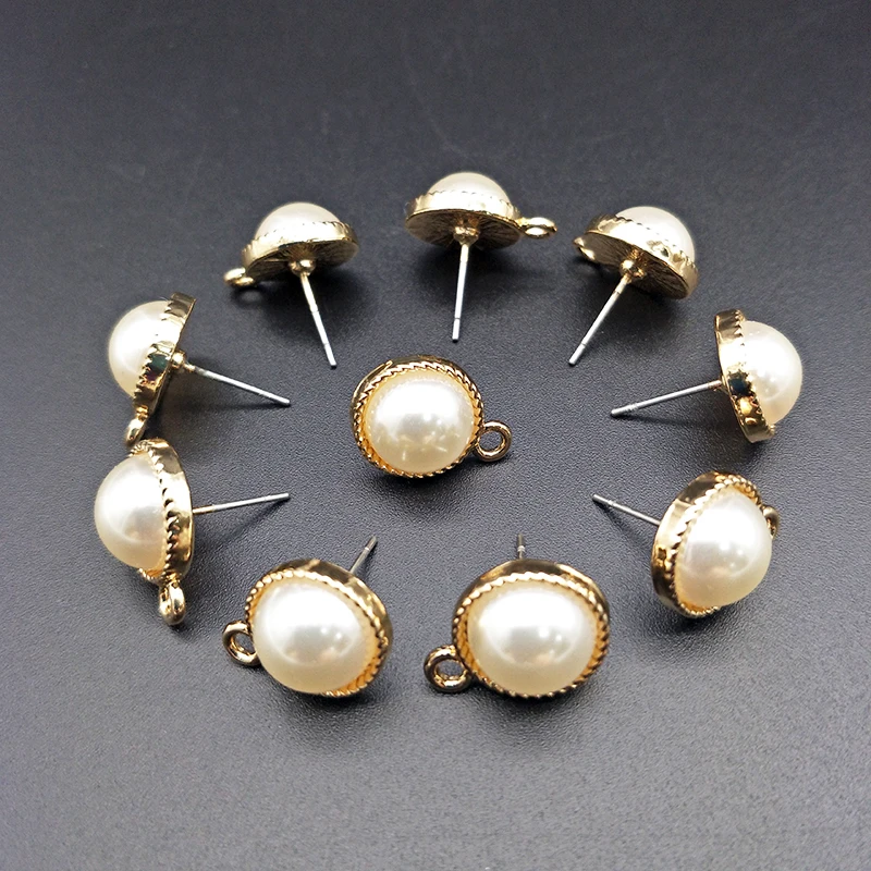 

Shuangsheng hot round half pearl women's earrings DIY jewelry for making handmade jewelry earrings accessories 10pcs