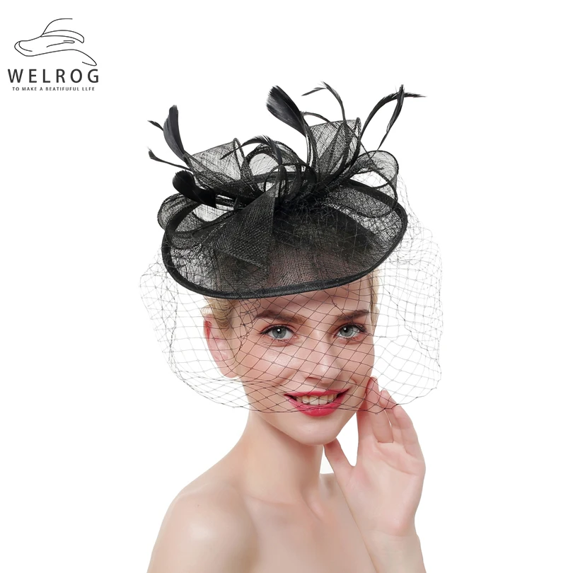 WELROG цельный искусственный шелк сетки заколки для волос очарование на оголовье для женщин заколки для волос очарование романтическая шляпа аксессуары для волос