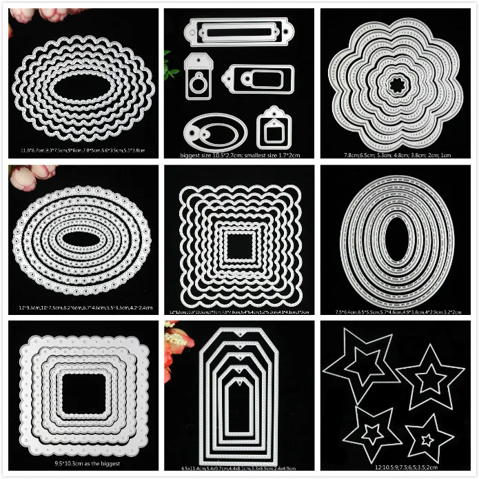 

KSCRAFT Mixed Frame Metal Cutting Dies Stencils for DIY Scrapbooking/photo album Decorative Embossing DIY Paper Cards
