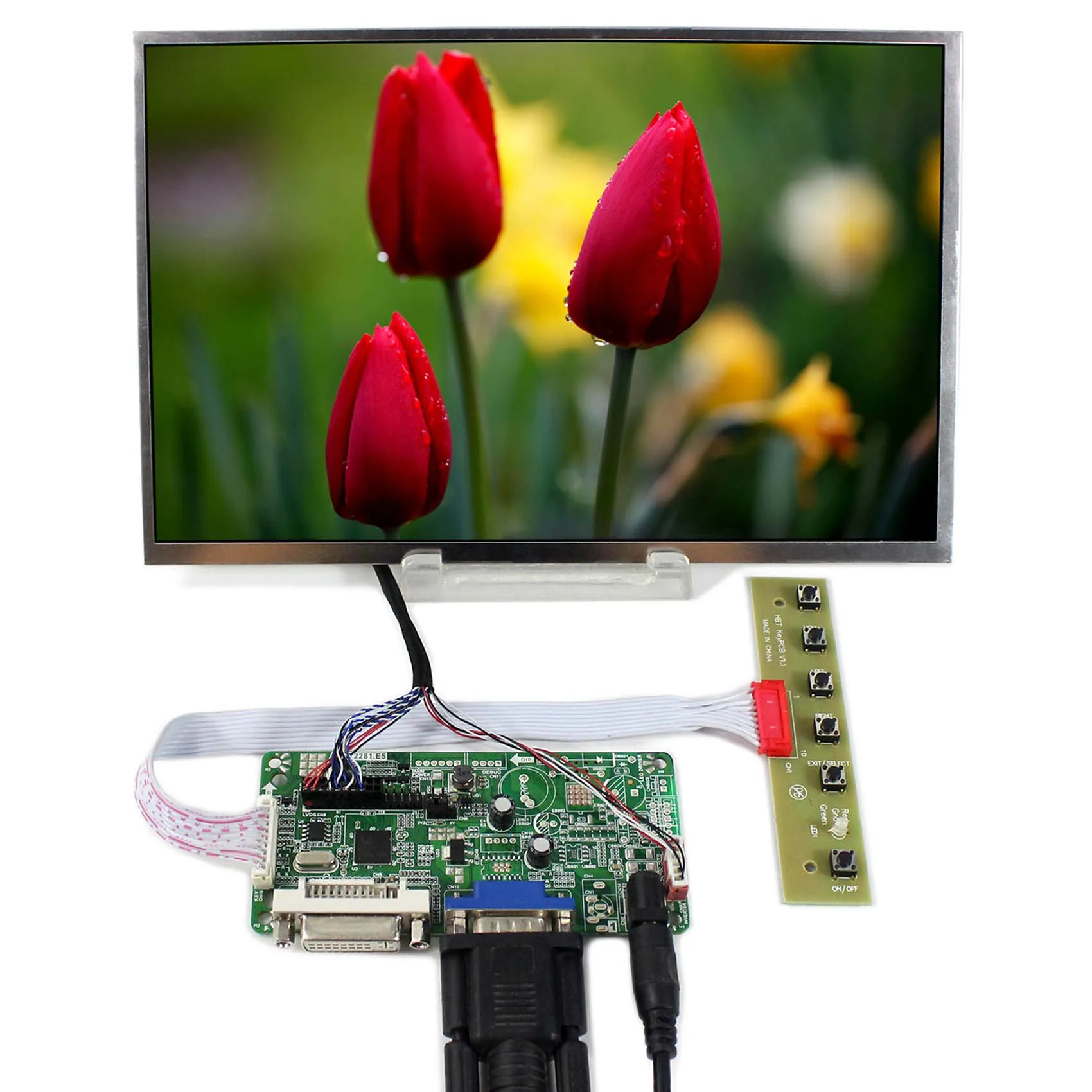 

DVI VGA lcd controller board RT2261 with 10.1inch 1280x800 B101EW05 LP101WX1-SLP2 IPS Lcd panel