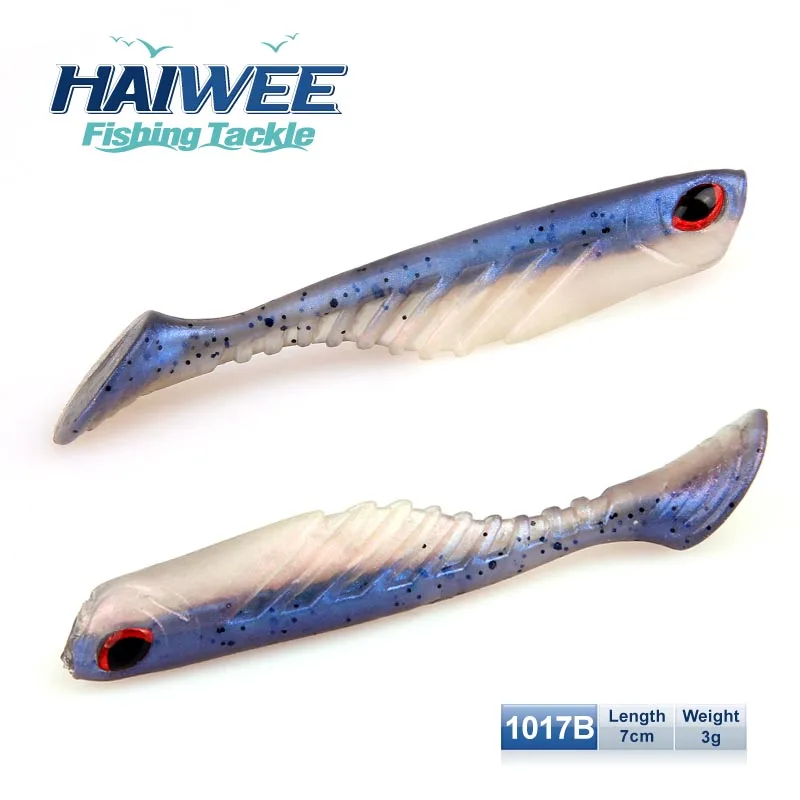 

5pcs/lot 5Colors 70mm/3g 3D Eyes Soft Artificial Bait Fishing Lure Cannibal Soft Lures Shads Fishing Lures soft