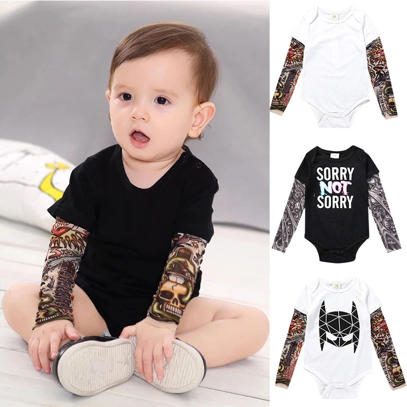 Fashion Infant Baby Boys Romper Long Sleeve Tattoo Print Rock Children Boy Baby Clothing Romper Outfit Set Sleep Wear Cool Suit Bodysuits Aliexpress