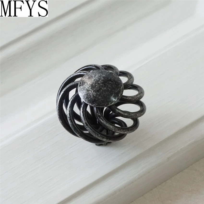 

Antique Black Silver Dresser Drawer Knobs Pulls Handles Wrought Iron Look Cabinet Door Knobs Hardware Rustic Cottage Chic