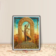 Justice Tarot Art affiche imprimer Art Nouveau gitane Art déco mythologie païenne psychédélique bohème gitane sorcière déesse affiches