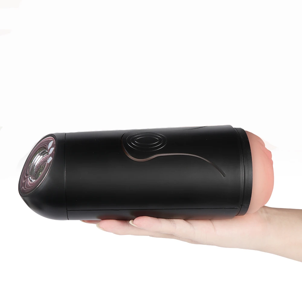 Soft Realistic Vagina Masturbator Vibrating Press Size Adjustable Aircraft Cup Intelligent Voice Interaction Male Masturbation