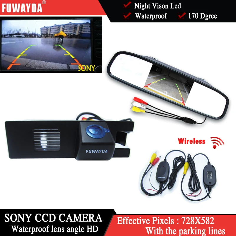 Автомобильная камера заднего вида FUWAYDA HD SONY CCD + 4 3 дюймовое зеркало monito для Vauxhall OPEL