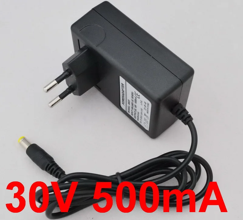 1 шт. 30V 500mA AC 100 V-240 адаптер конвертер DC 30V 0.5A 500mA Питание ЕС Штекер 5,5 мм x 2,1 мм