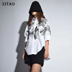 [Xitao] Распродажа Осень Корея модные женские туфли с коротким рукавом отложным воротником Блузка повседневная женская обувь Рубашки с