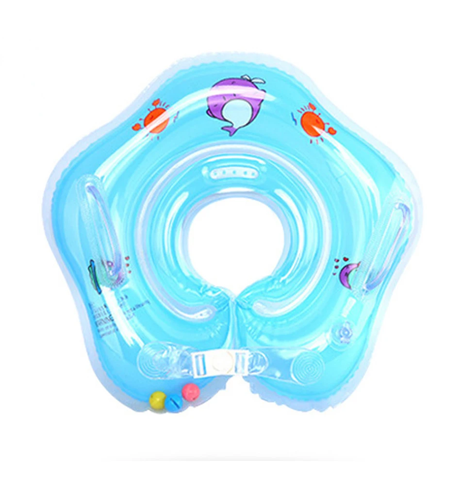 Детское плавающее кольцо на шею для купания для новорожденных, детское кольцо на шею для плавания, надувной матрас с мультипликационным рисунком для бассейна, плавательный круг для детей 0-24 месяцев, аксессуары для бассейна
