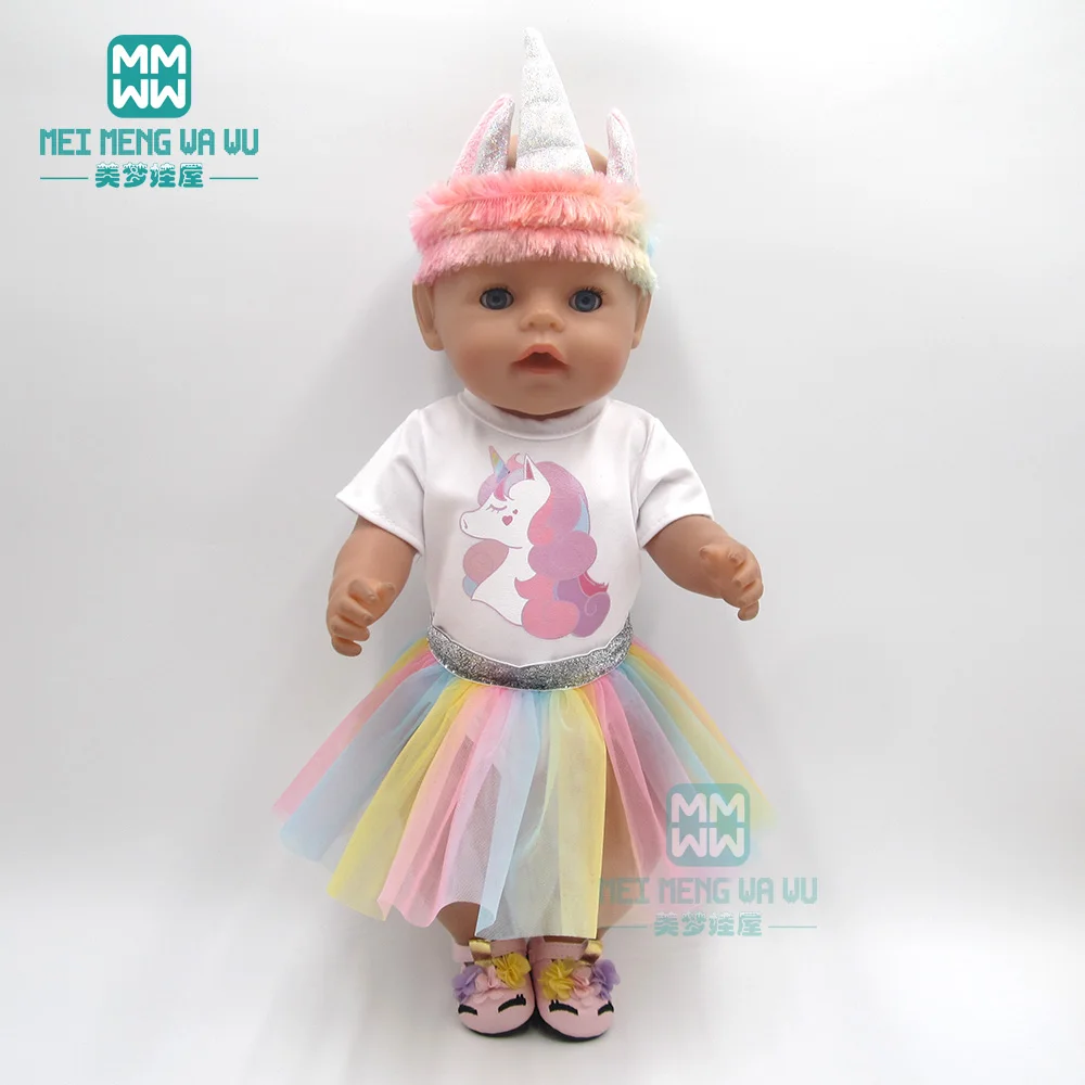 Детская Одежда для куклы 43-45 см, игрушка для новорожденных, кукла и американская кукла, платье для девочек, модное платье с героями мультфильмов