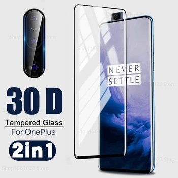 Перейти на Алиэкспресс и купить 2в1 Oneplus7 Pro 30D закаленное стекло для One plus7 One plus Oneplus 7 8 7pro полный закругленный протектор экрана стеклянная пленка для объектива камеры