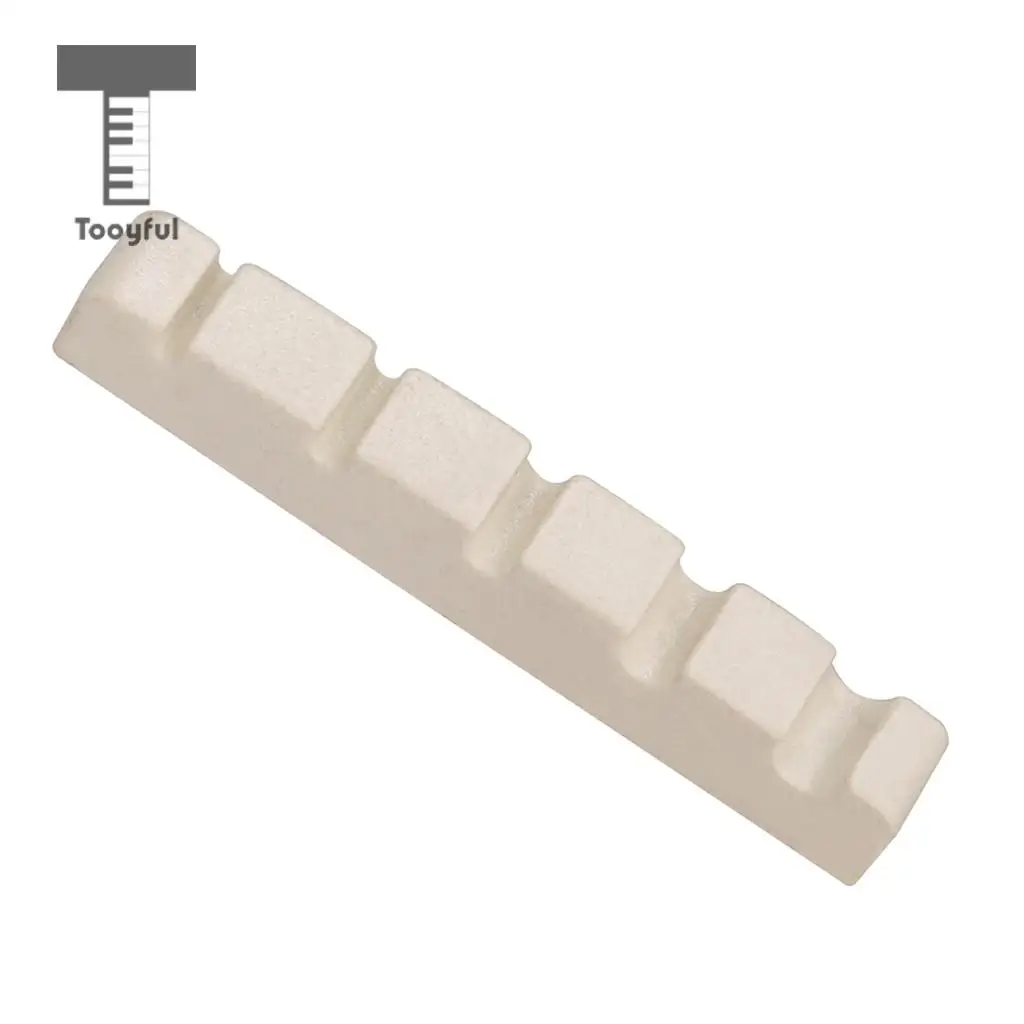 Tooyful Durable 2pcs Plastic Bass Replacement Slotted Nut White for 5 String Electric Bass Accessory