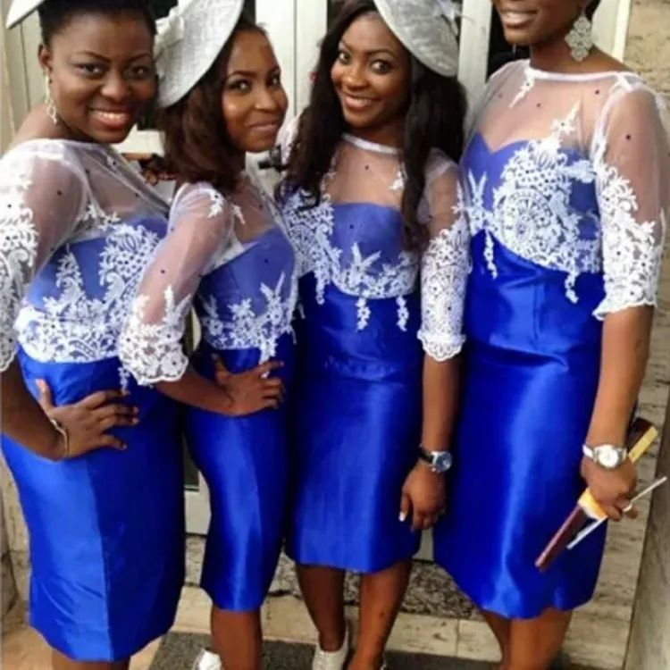 Cheap Royal Blue Bridesmaid Dress African Fashion Free 