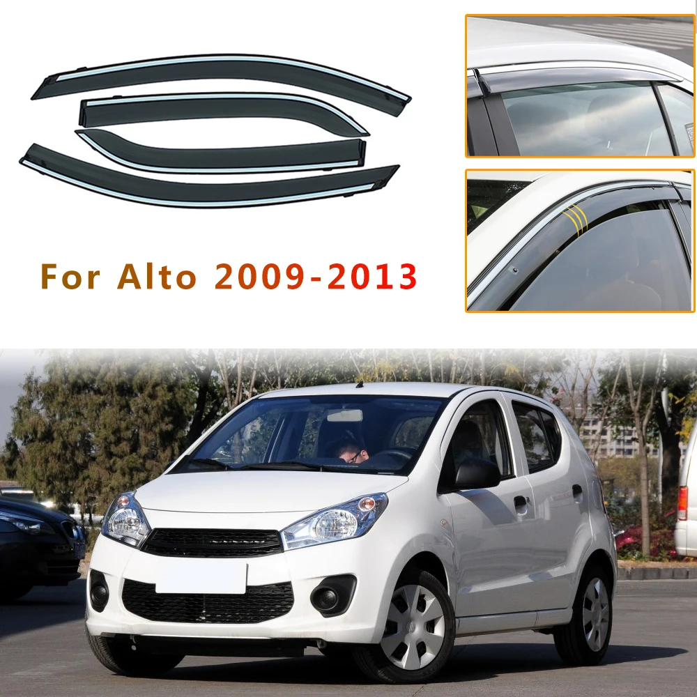 

Car Styling For SUZUKI ALTO Smoke car window visors sun Rain Guard Wind Deflectors 2009 2010 2011 2012 2013 Accessories 4PCS