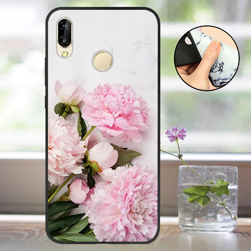 Черный матовый чехол для Huawei P20 Lite силиконовый с рисунком P20Lite телефона 5 84 дюйма