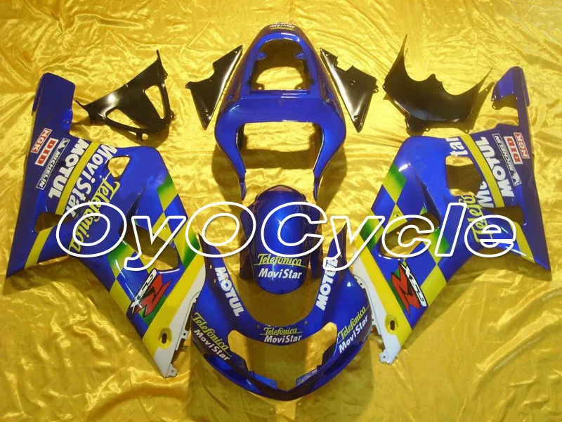 

For 01-03 Suzuki GSXR600 GSXR750 K1 K2 GSXR 600 750 Injection Motorcycle ABS Fairing Bodywork Kit 2001 2002 2003 Blue Yellow