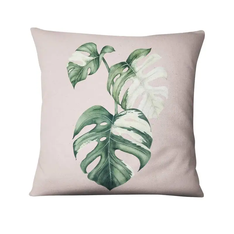 grey cushions Tropical Palm Leaf Digital Printed Pillowcase Green Plant Cushion Decorative Pillow Home Decor Sofa Throw Pillow 45*45cm large floor cushions Cushions