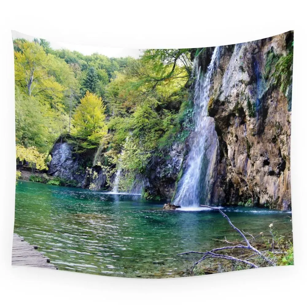 

New Mandala Tapestry Waterfall In Croatia Large Printed Wall Hanging Tapestry Room Decoration Bohemian Home Decor Beach Towel