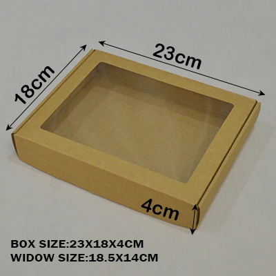 10 шт бумажная коробка с окном мульти размер Крафт бумажная коробка с окном на заказ упаковочная коробка с окном белая черная крафт-бумага