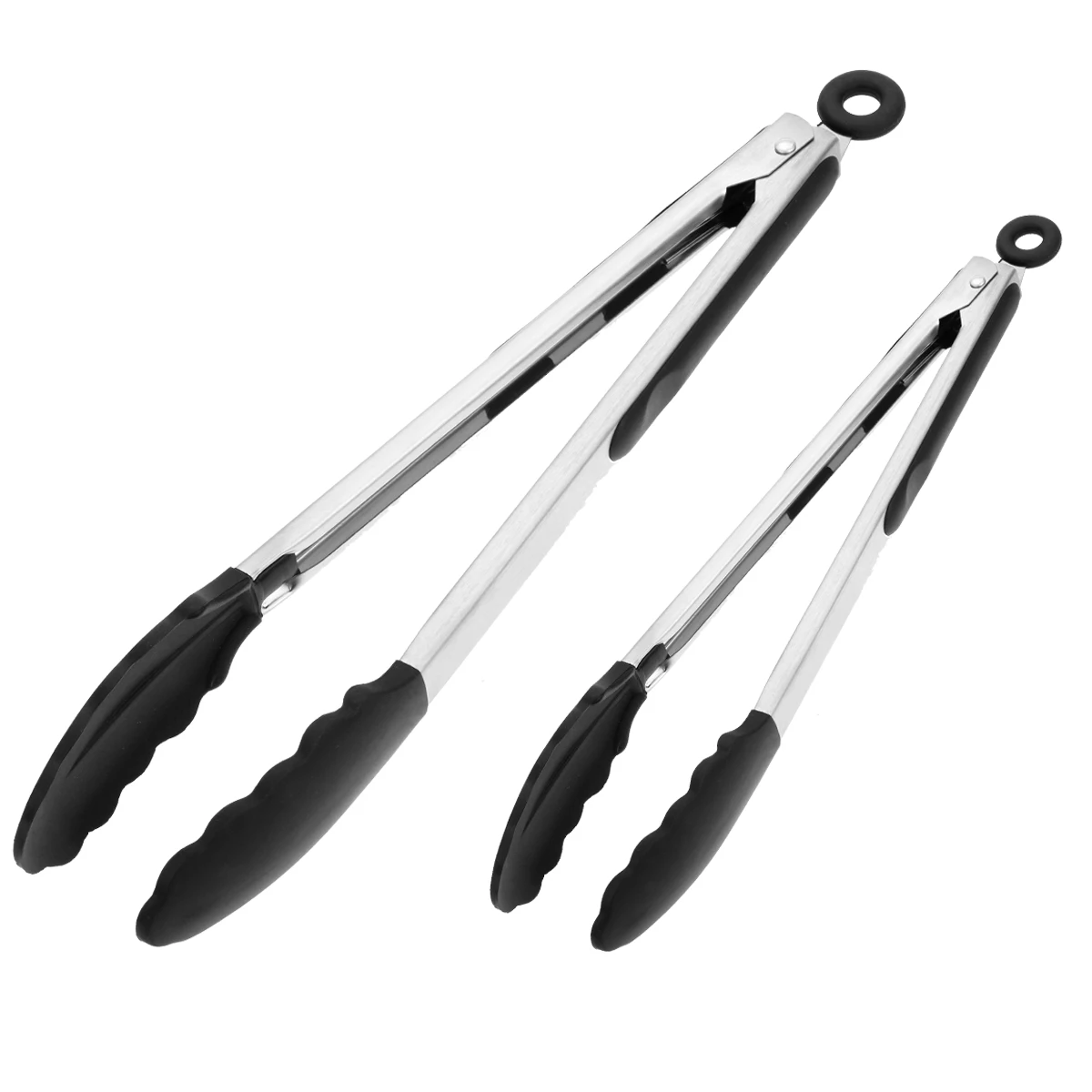 

2pcs BBQ Tongs Silicone Stainless Steel Non-Stick Easy Cleaned Heat Resistance Barbecue Accessories Food Cake Tools 9" 12"