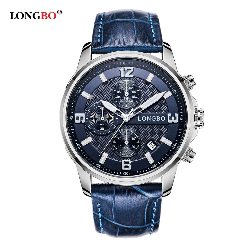 

LONGBO relojes hombre 2018 WristWatches Men's Quartz Watch Men Fashion Casual Leather Strap Waterproof father day gift Watches