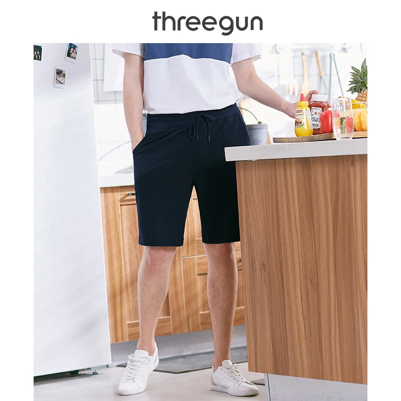 THREEGUN/Новинка 2019 года повседневные свободные мужские Пижамные шорты Мягкие Трусы