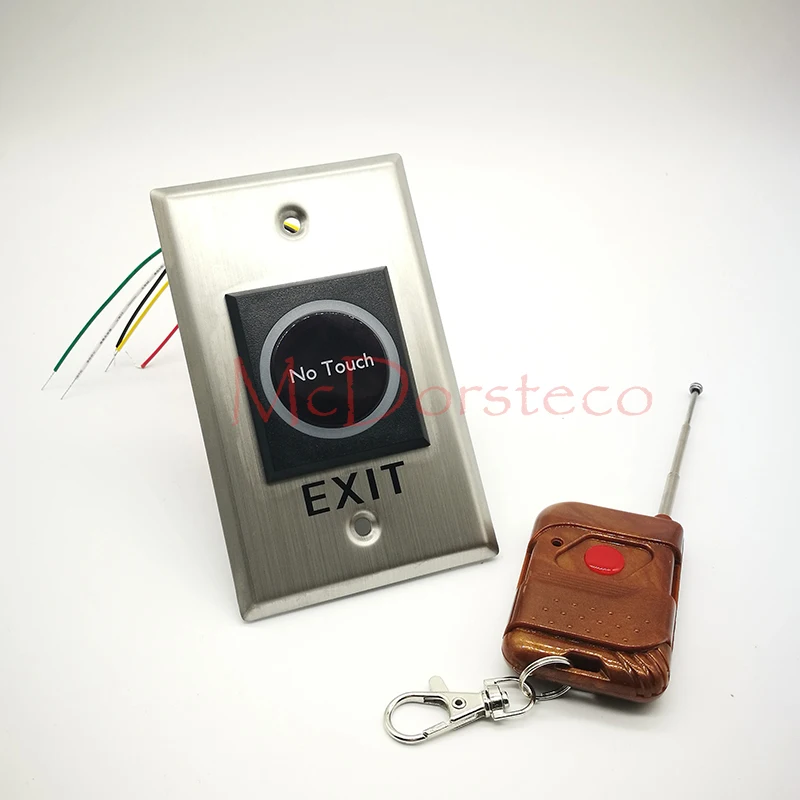 US $139.00 10 PCS No Touch Infrared Exit Button Remote Control Metal Surface LED Indicator Exit Switch for Access Control system