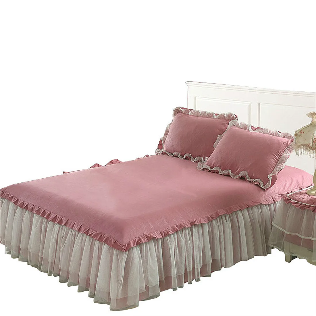 

2019 Bed Skirts Bedding Set Solid Color Bed Mattress Home Textile Dust-proof Bedspread Bed Protector Cover for Bedroom Decor