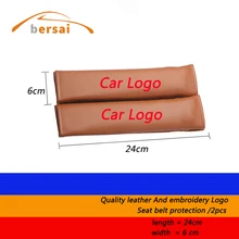 

PU leather embroidered seat belt cover shoulder pad for Mercedes Benz AMG BMW M Volkswagen Audi KIA Ford Car styling accessories