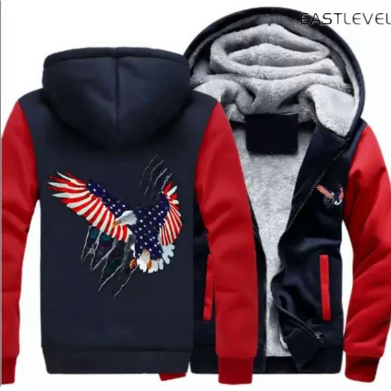2017 Winter Hip Hop USA Flag Eagle pullover hoodie jacket coat Hoodies men cartoon Hoodies Sweatshirts Streetwear Plus Size 6XL 2017 Winter Hip Hop USA Flag Eagle pullover hoodie jacket coat Hoodies men cartoon Hoodies Sweatshirts Streetwear Plus Size 6XL