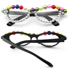 Вечерние круглые оправы для очков с кошачьим жемчугом, женские сексуальные стильные дизайнерские оптические модные компьютерные очки MINCL