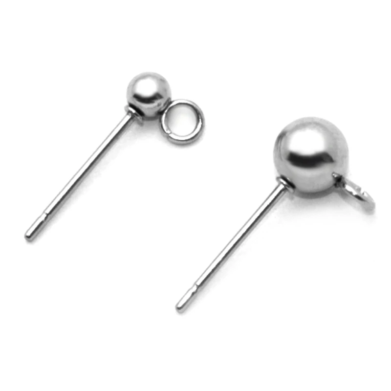 20pcs/lot Stainless Steel Eardrop Earrings Blank Base 3mm 4mm 5mm Jewelry Making Accessories Wholesale