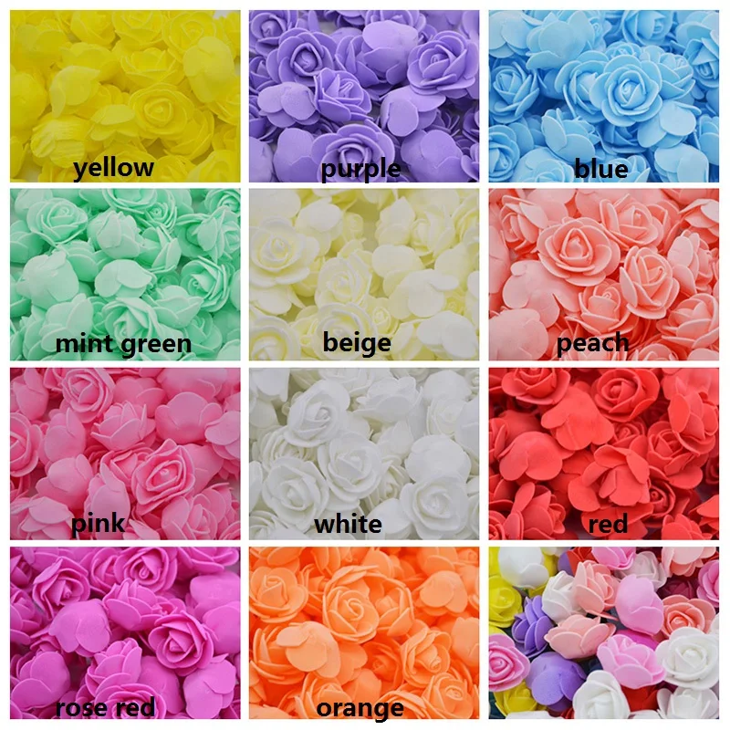 100Pcs/lot Diameter 3.5cm Mini PE Foam Rose Artificial Flowers Heads For Home Garden Wedding Decoration DIY Wreath Supplies 100Pcs/lot Diameter 3.5cm Mini PE Foam Rose Artificial Flowers Heads For Home Garden Wedding Decoration DIY Wreath Supplies