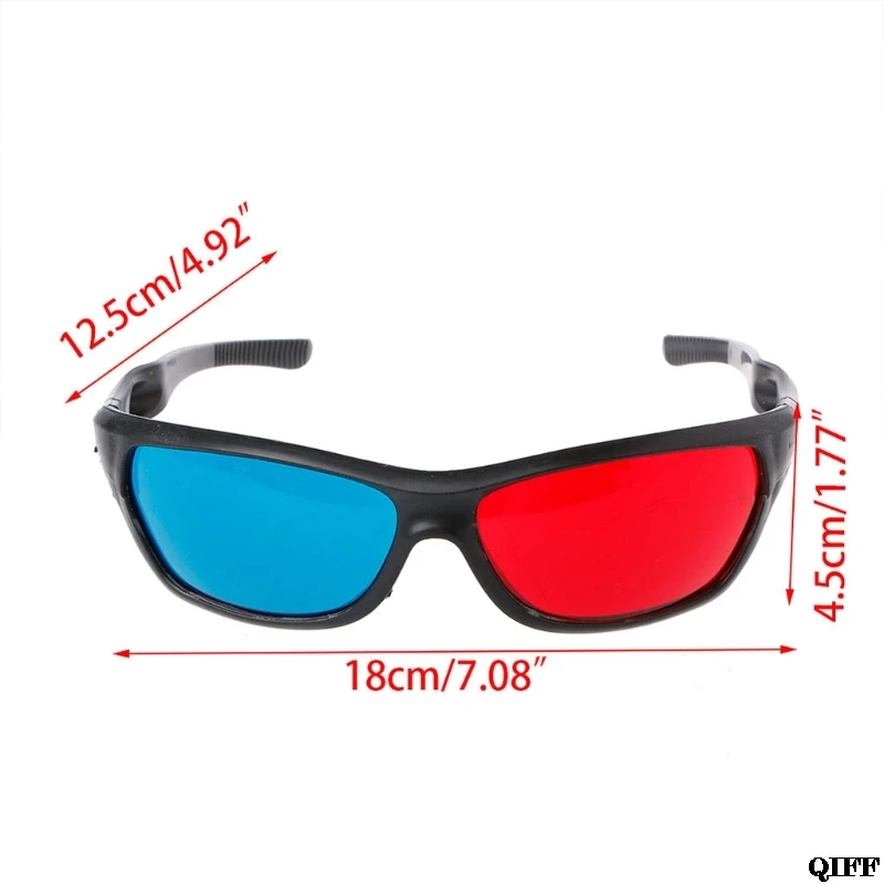 Drop Ship&Wholesale Universal White Frame Red Blue Anaglyph 3D Glasses For Movie Game DVD Video TV APR28