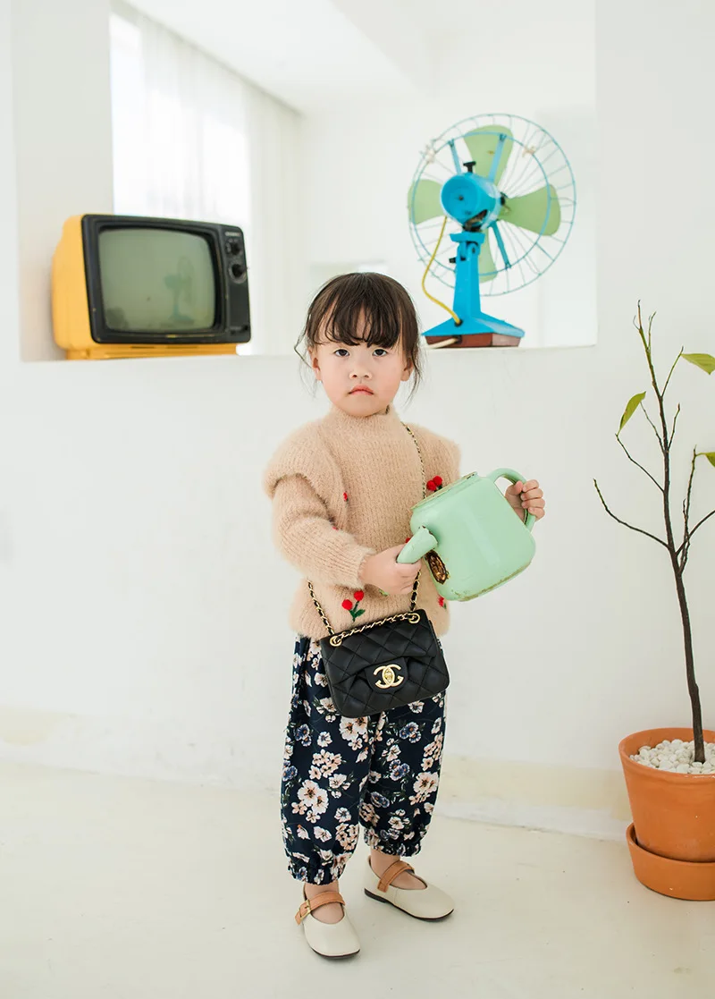 Коллекция года, новые весенние свободные штаны-шаровары хлопковые брюки с цветочным принтом для маленьких девочек и мальчиков хлопковая одежда для малышей