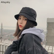 Женские шляпы с ковшом, железное кольцо, хип-хоп, сплошная шикарная, унисекс, простая, женская, подходит ко всему, уличная шляпа для отдыха, рыбака, уличная Кепка