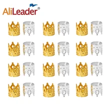 Alileader Регулируемый волос Расширение оплетка украшения Корона зажимы для дредов бусины-трубки кольцо с зажимом шпильки набор серебро и золото