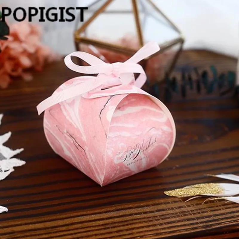 Персонализированные DIY бумажные подарочные пакеты мраморная коробка конфет для