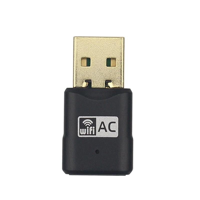 2.4G 5.8G Dual Band Wireless Wi-Fi USB Adapter USB 2.0 WiFi Receiver Dongle 802.11ac Network Card+ Deriver CD for PC Laptop