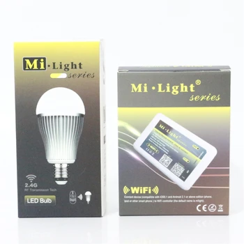 

FULL NEW Mi Light 9W CW WW Dimmable Lampada LED Bulb E27 LED Lamp 220V 110V Spot Luz Christmas Lampadas + WiFi Controller iBox