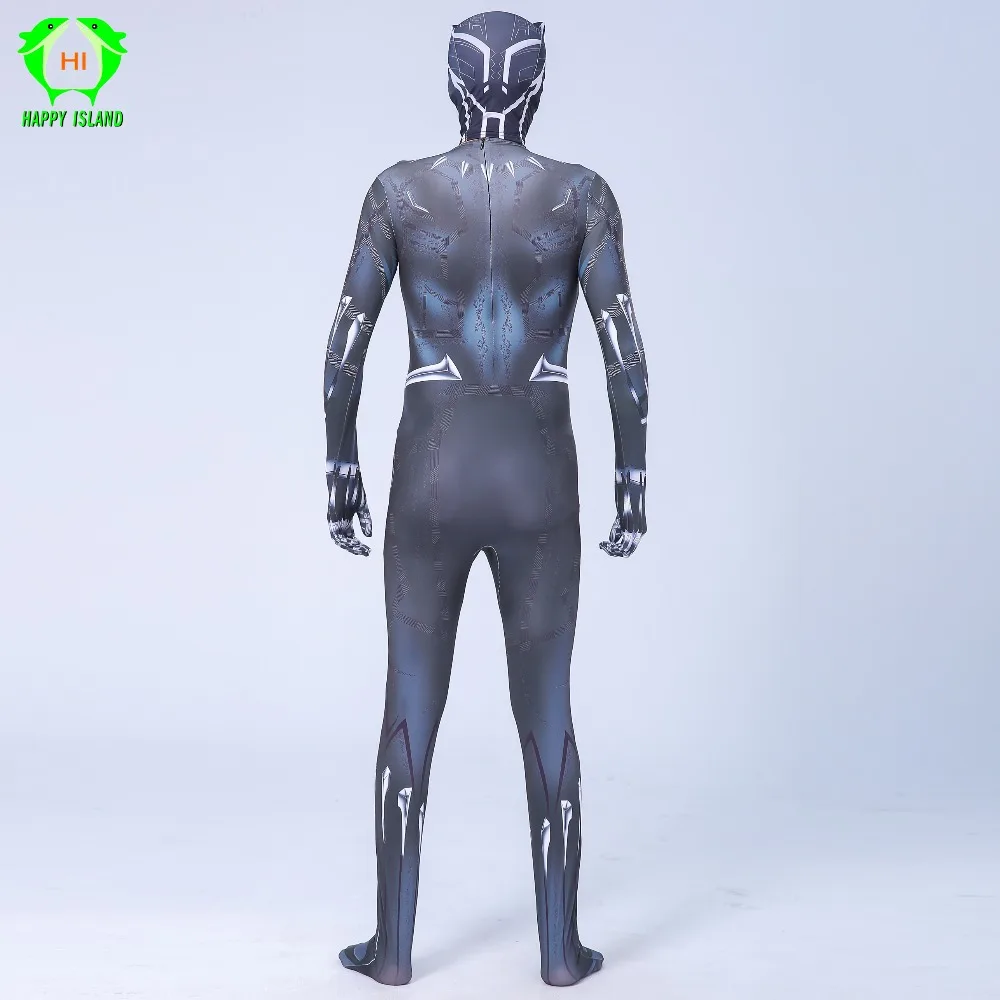Черный пантера Карнавальный костюм для T'Challa царь Ваканды Карнавальный костюм супергероя комбинезон Необычные костюмы зентай маска для Хэллоуина Для мужчин